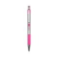 Zebra Pen F-301 Ballpoint Pen, Retractable, Fine 0.7 mm, Black Ink, Stainless Steel/Pink Barrel ZEB37111
